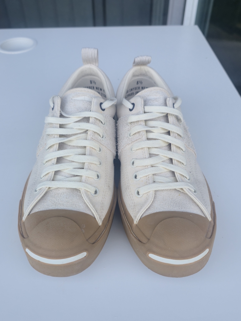 Todd Snyder x Converse Jack Purcell Men’s Size 8.5 Egret/Cream Gum Sole - Picture 2 of 8